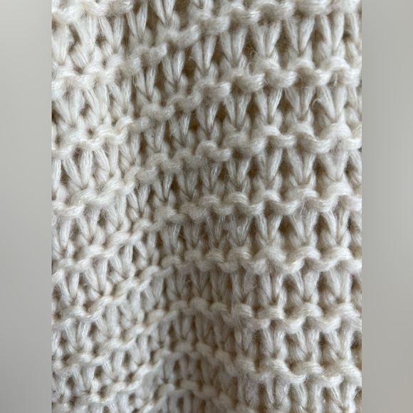 Pink Lily All Eyes On Me Pom Sleeve Sweater Cream - Large - Picture 6 of 7